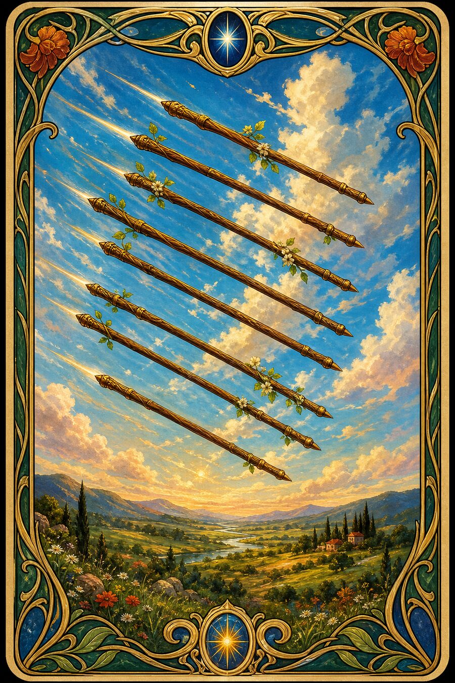 Eight of Wands tarot card