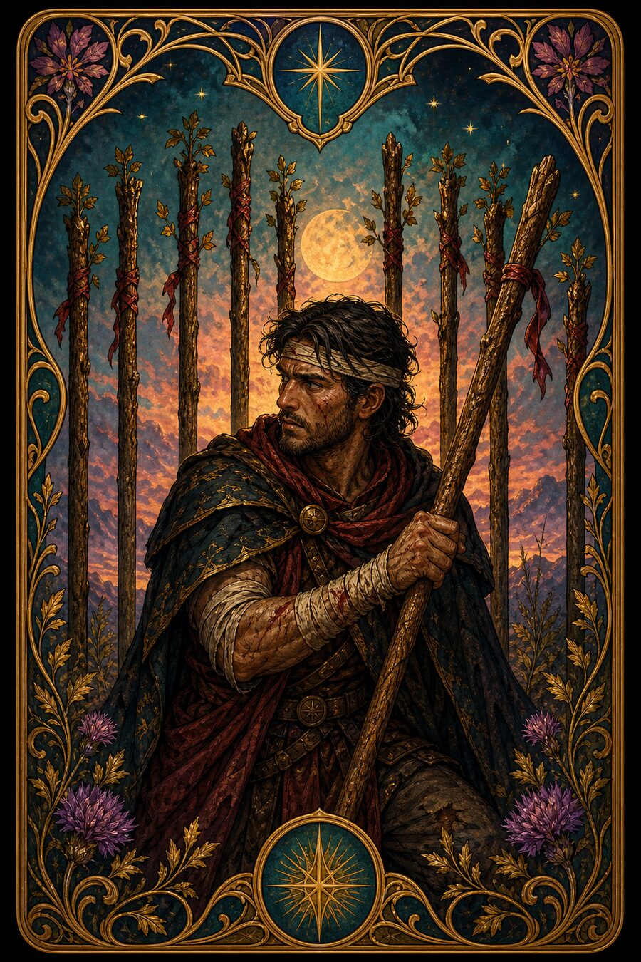 Nine of Wands tarot card