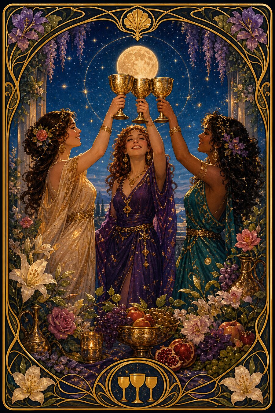 Three of Cups tarot card