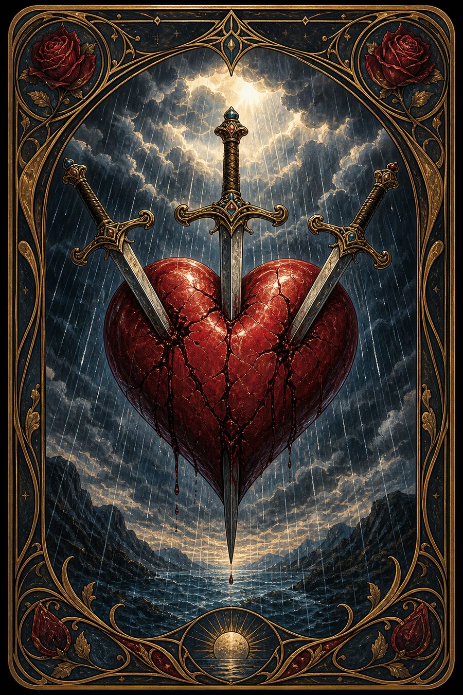 Three of Swords tarot card