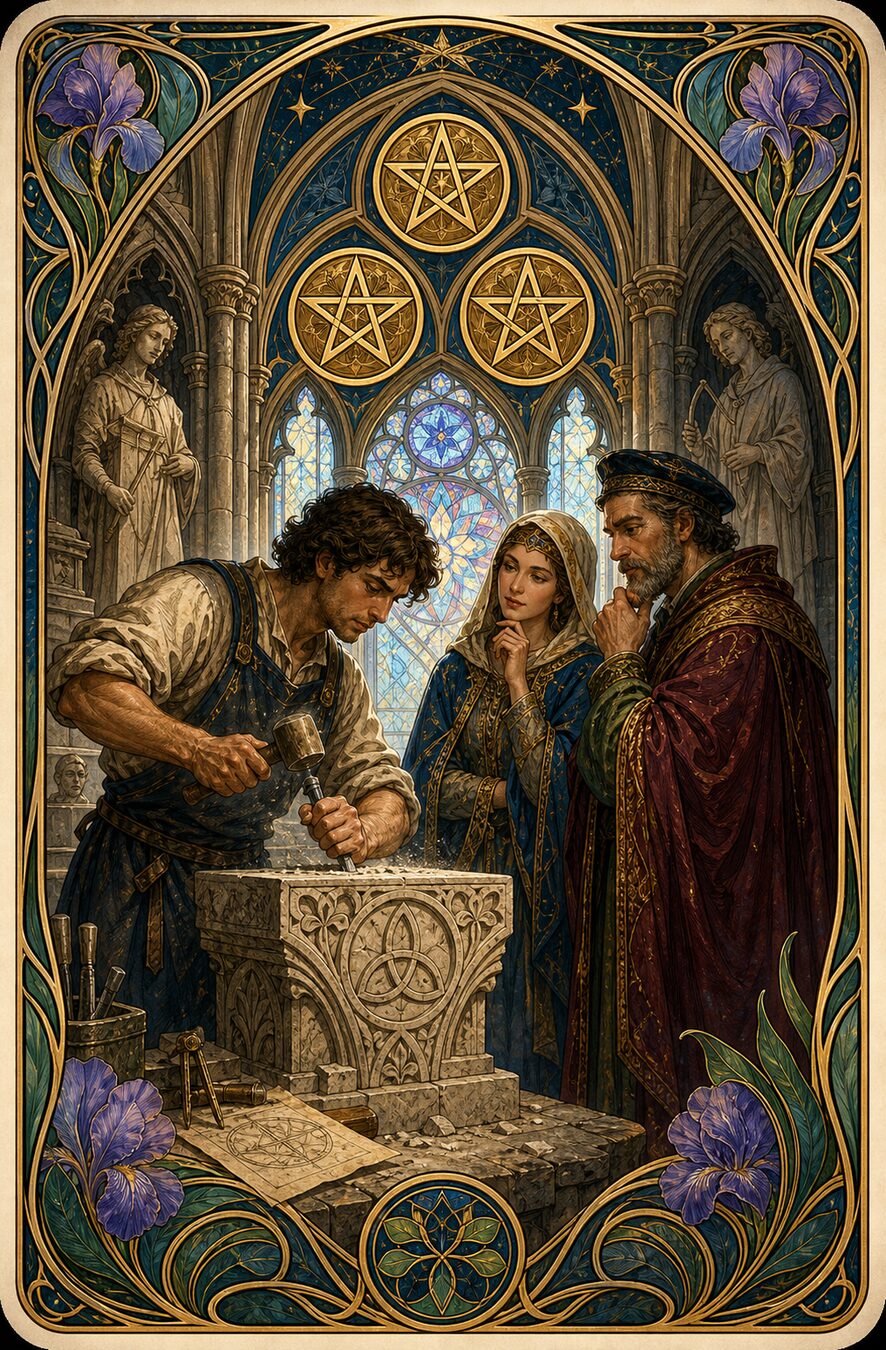 Three of Pentacles tarot card