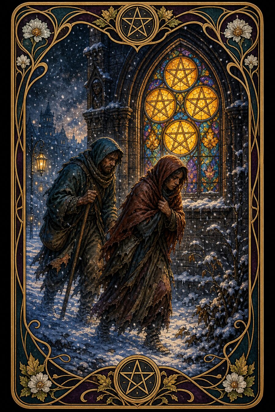 Five of Pentacles tarot card
