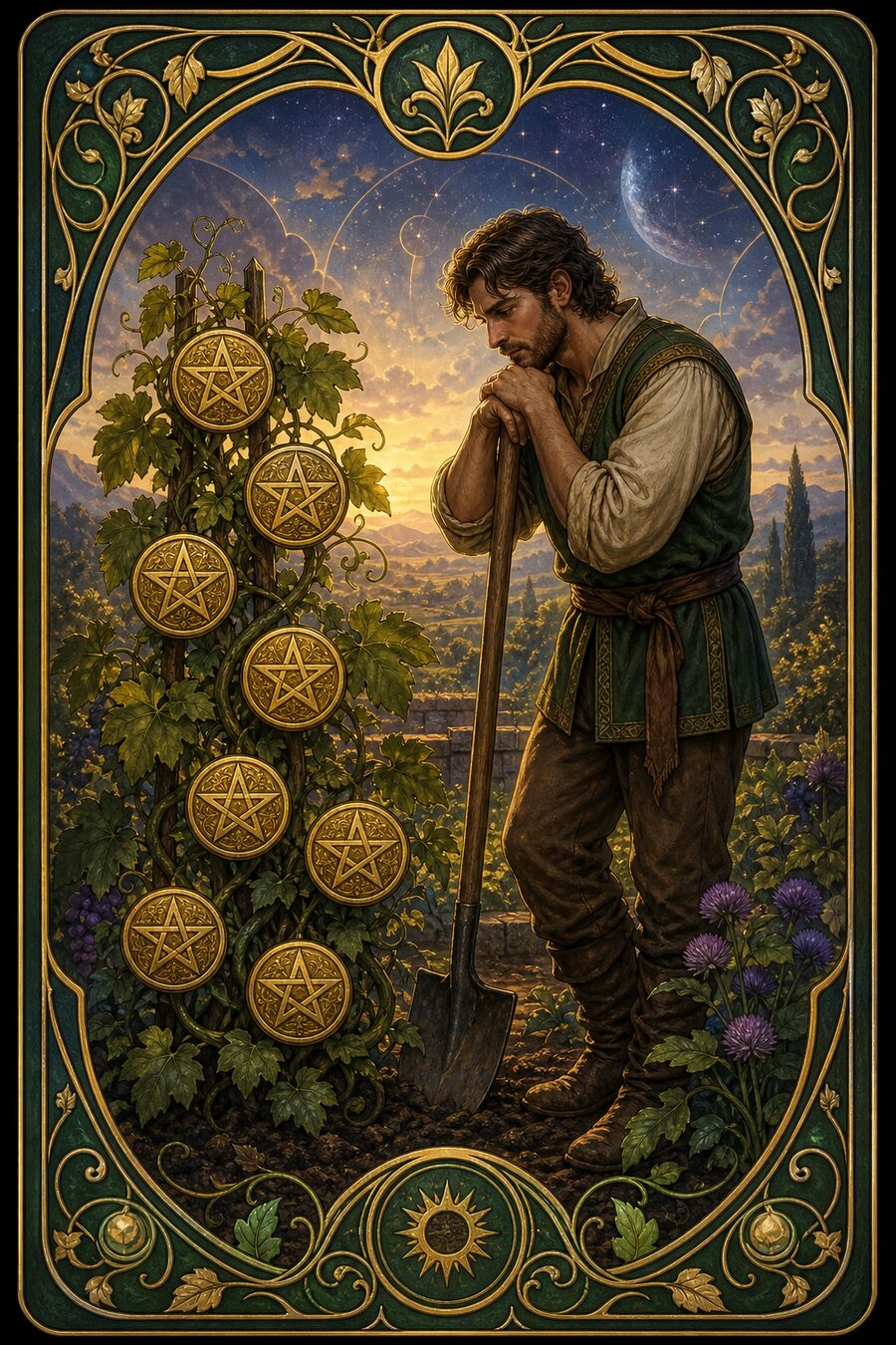 Seven of Pentacles tarot card