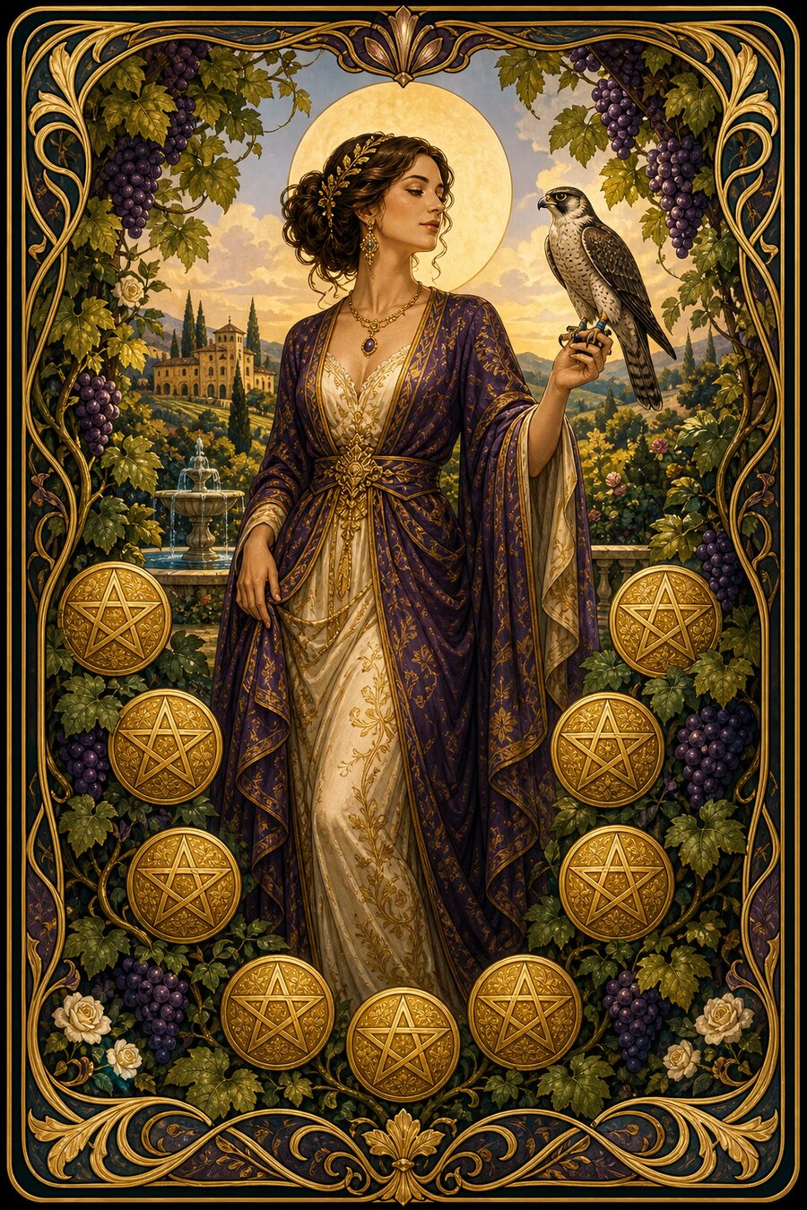 Nine of Pentacles tarot card